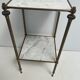 Vintage side table in white marble and brass year 60