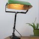 Vintage Art Nouveau Green Metal Industrial Table Lamp