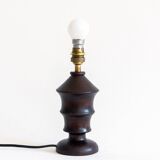 Turned wooden torch-shaped lamp base, 1930s/1940s