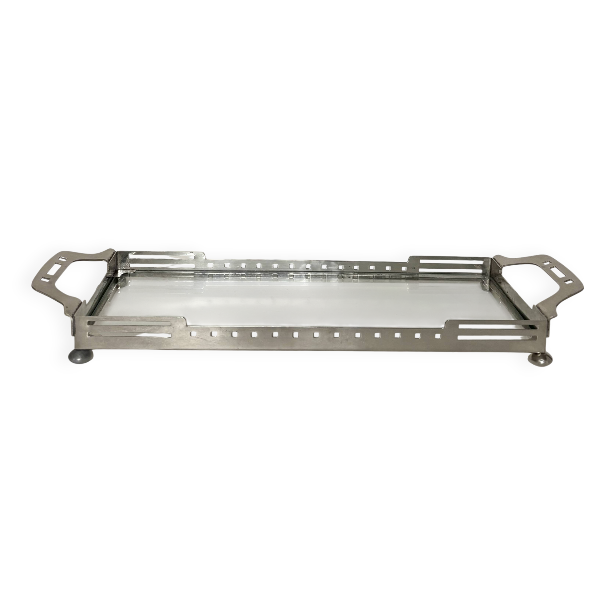 Art Nouveau style Hoffmann-style glass tray, Ofner design, 1920