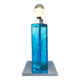 Large blue and chrome murano lamp, 1960s. Italy