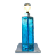 Grande lampe murano bleu et chrome, 1960s. Italy