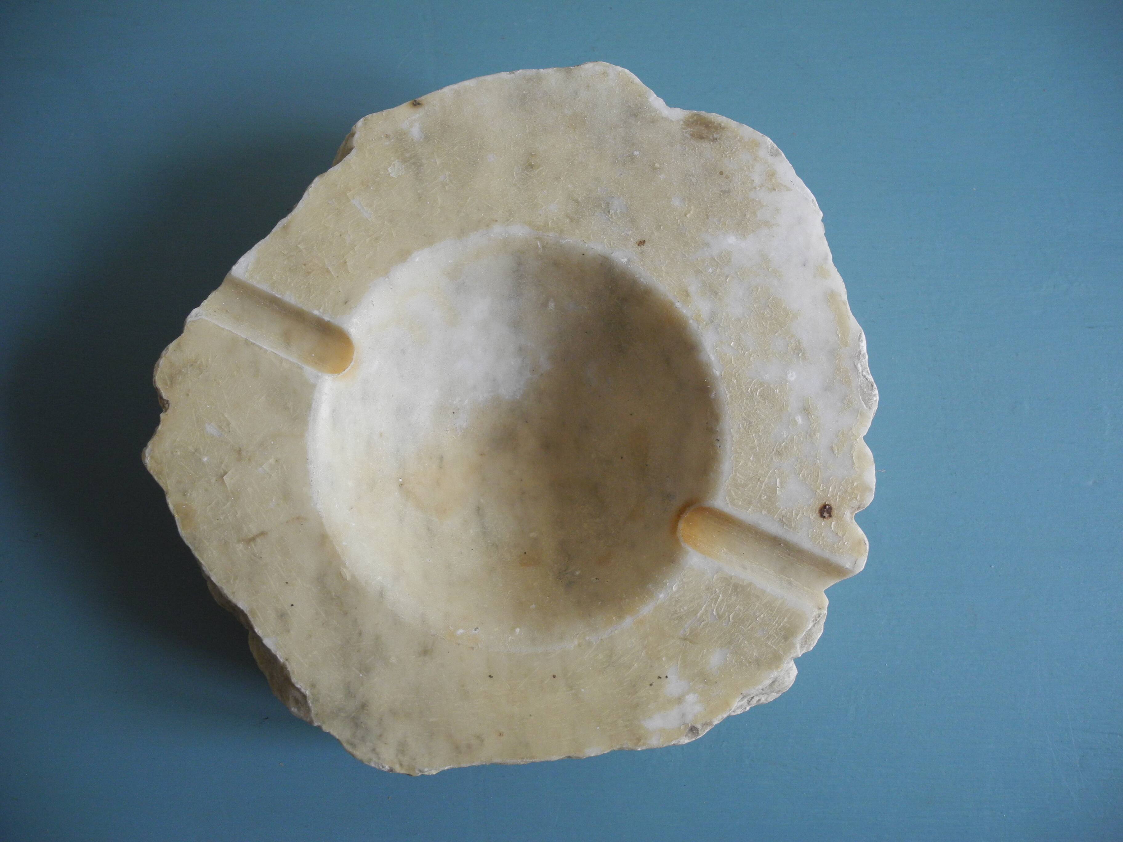 Large antique alabaster ashtray retro vintage decor alabaster ashtray