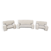 Rare salon vintage Ligne Roset – Made in France – Canapé & 2 fauteuils
