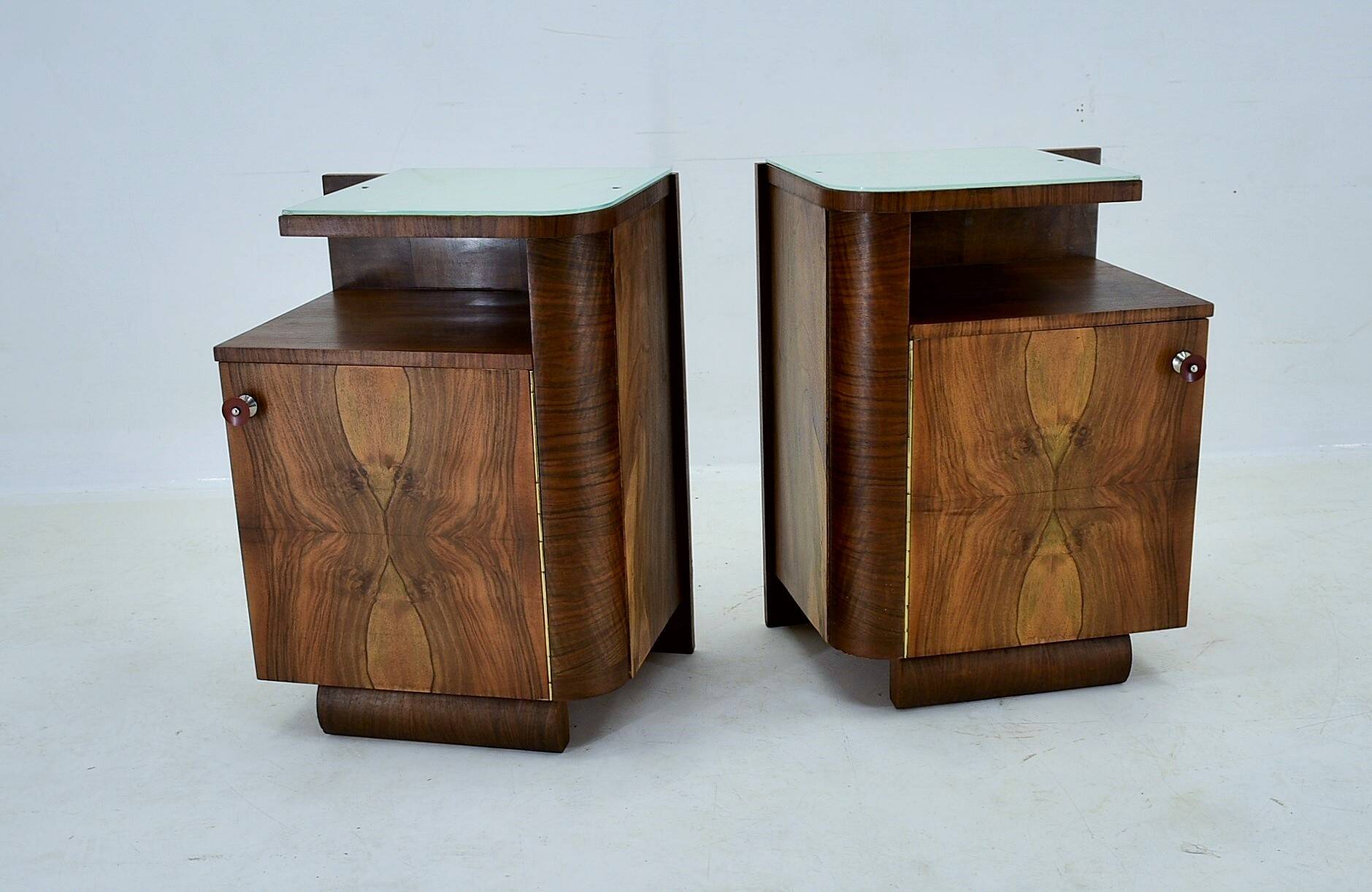 1938s,  Pair of art deco bedside table , Czechoslovakia