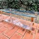 Rectangular coffee table in glass, brass and plexiglass Italy Hollywood Re