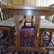 Refectory table in solid oak and 6 chairs, 17th–18th century