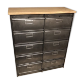 Furniture roneo with industrial clamshell wood metal