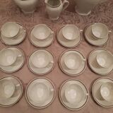 Complete art deco service in Limoges porcelain 12 cups