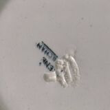 Trio of plates (2 soup plates, 1 dinner plate) Longchamp René, duck egg blue decoration