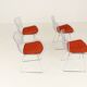 Set of four Model 420C dining chairs designed by Harry Bertoia for Knoll International, USA, 1960s