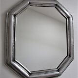Octagonal metal mirror 70s design 48cmx55cm