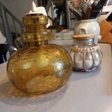 Vintage molded glass pendant light