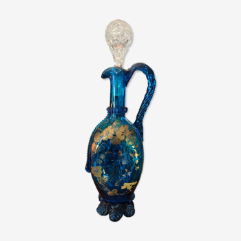 Blue and gold Murano carafe