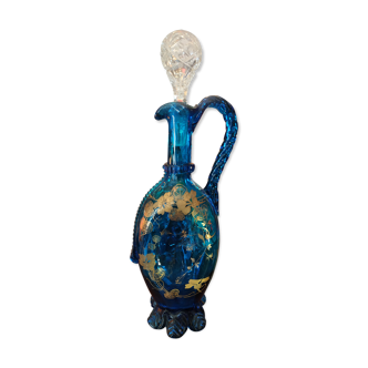 Blue and gold Murano carafe