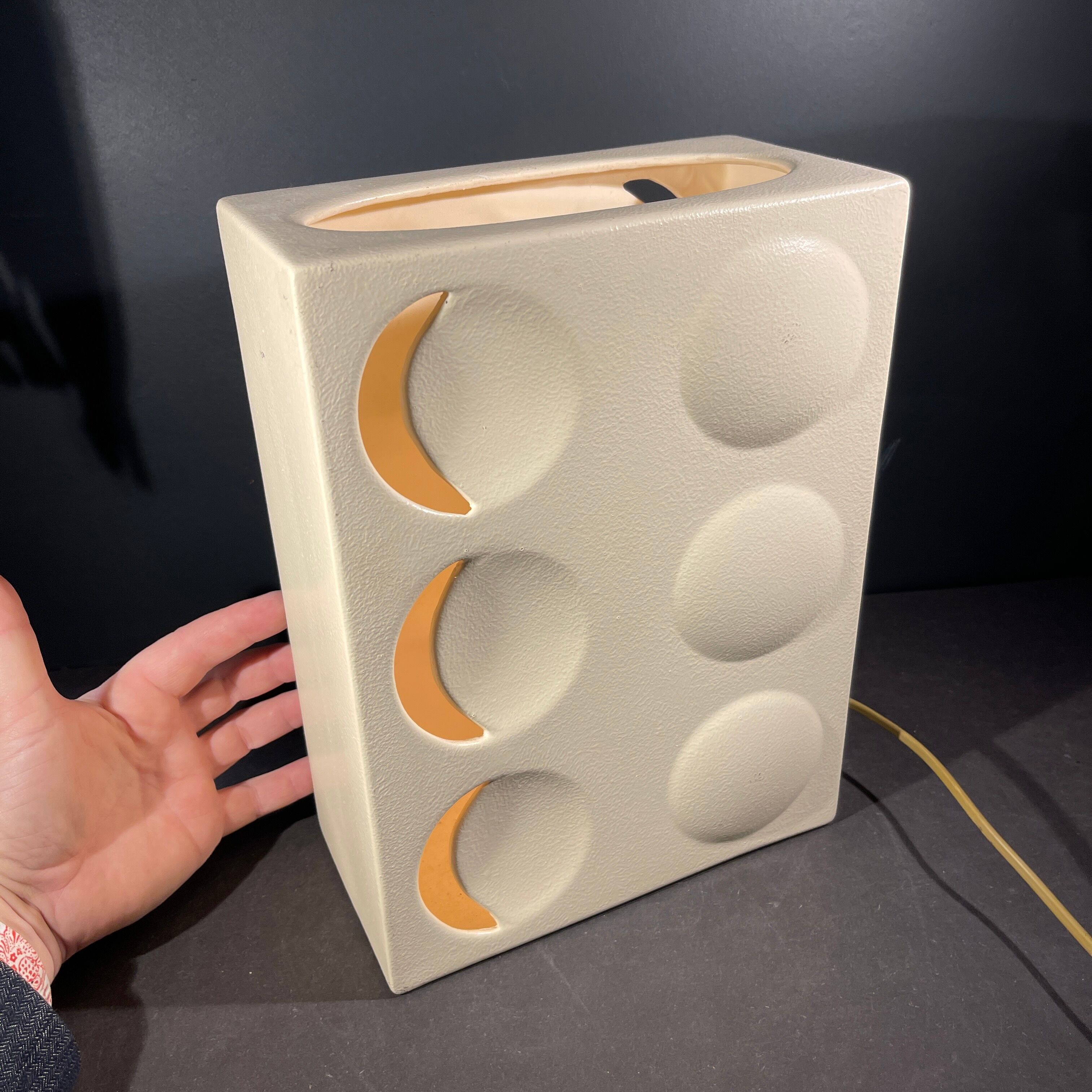 Ceramic table lamp, design optic art, ca 1960s