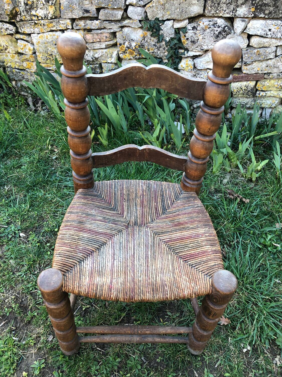 Brutalist straw chair