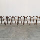 Vintage Sergio Rodrigues style bar stool, solid wood saddle stool, Brazilian modern