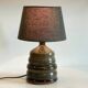 Vintage handmade stoneware geometric lamp
