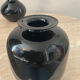 Duo of black opaline vases from the 60s and 70s