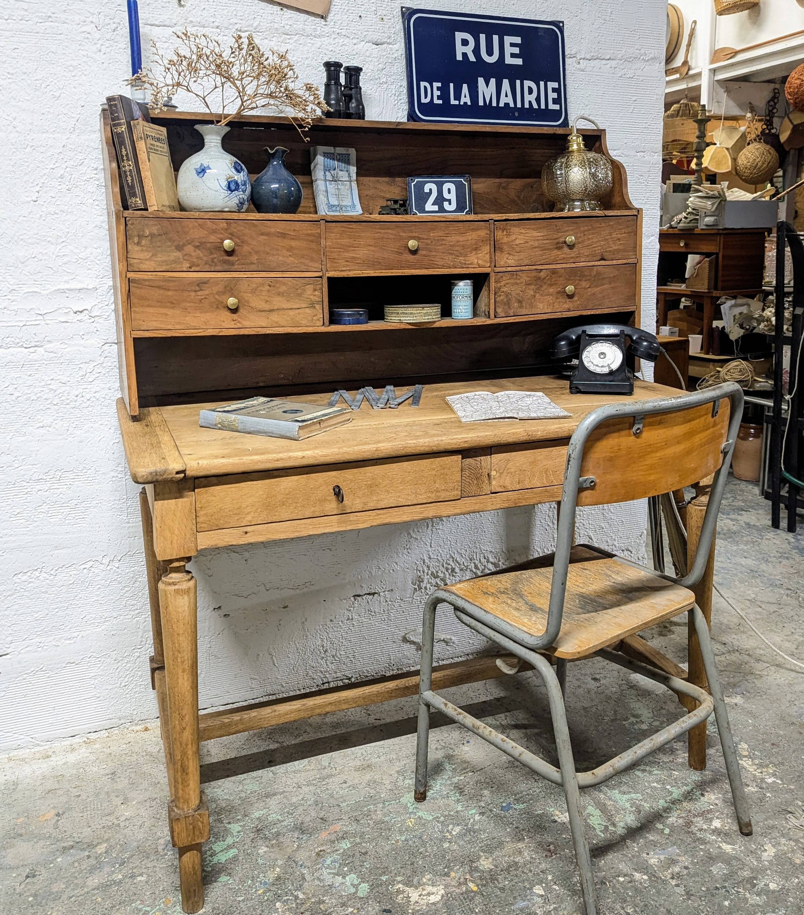 Bureau en chêne 2 tiroirs