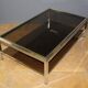 Table basse à double plateaux en chrome et doré vers 1970