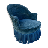 Toad armchair, blue velvet