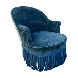 Toad armchair, blue velvet