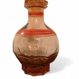 Art Deco, round smoked glass carafe with red edging circa 1930