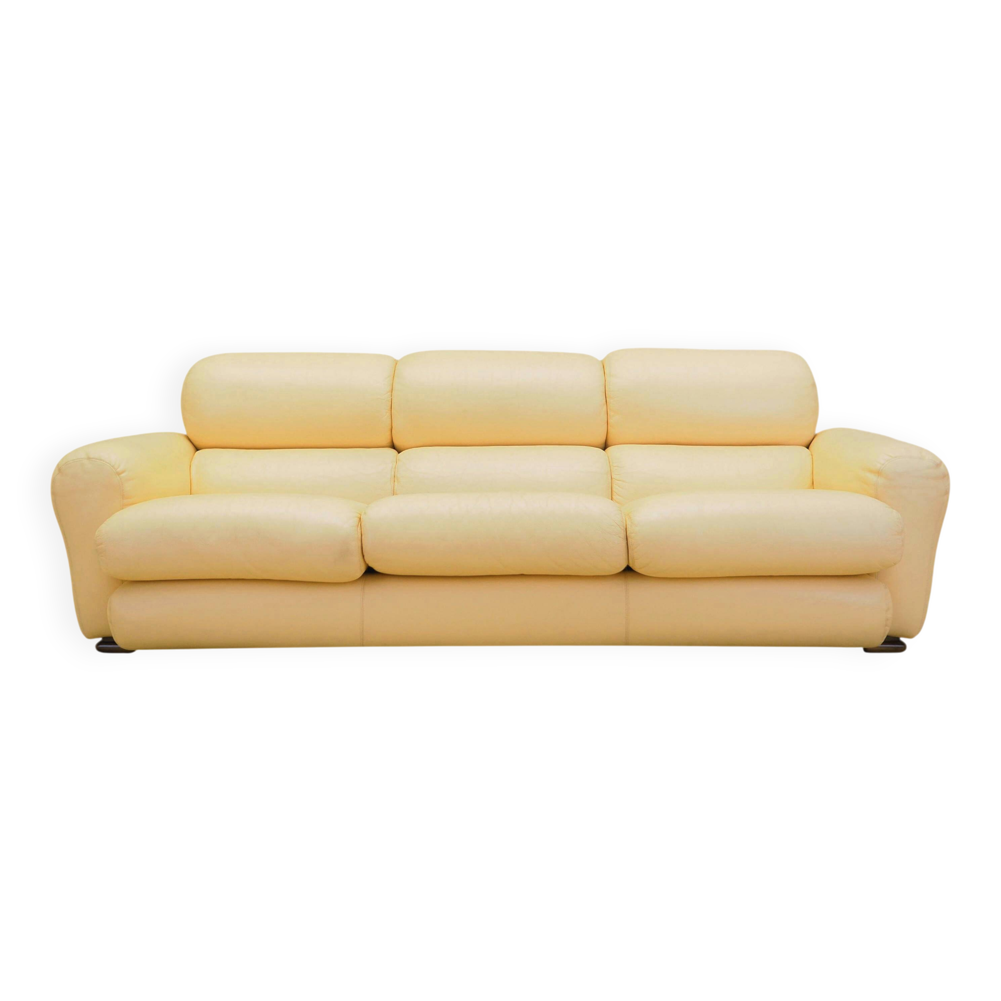 Leather sofa, Italian design, 1960s, production: Italy