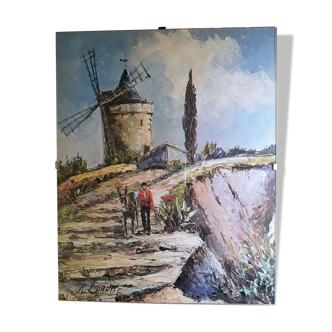 Photo under glass, Renée Lorotte windmill