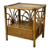 Vintage rattan bedside table 60's