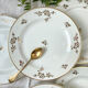 6 assiettes porcelaine Limoges blanche dorée