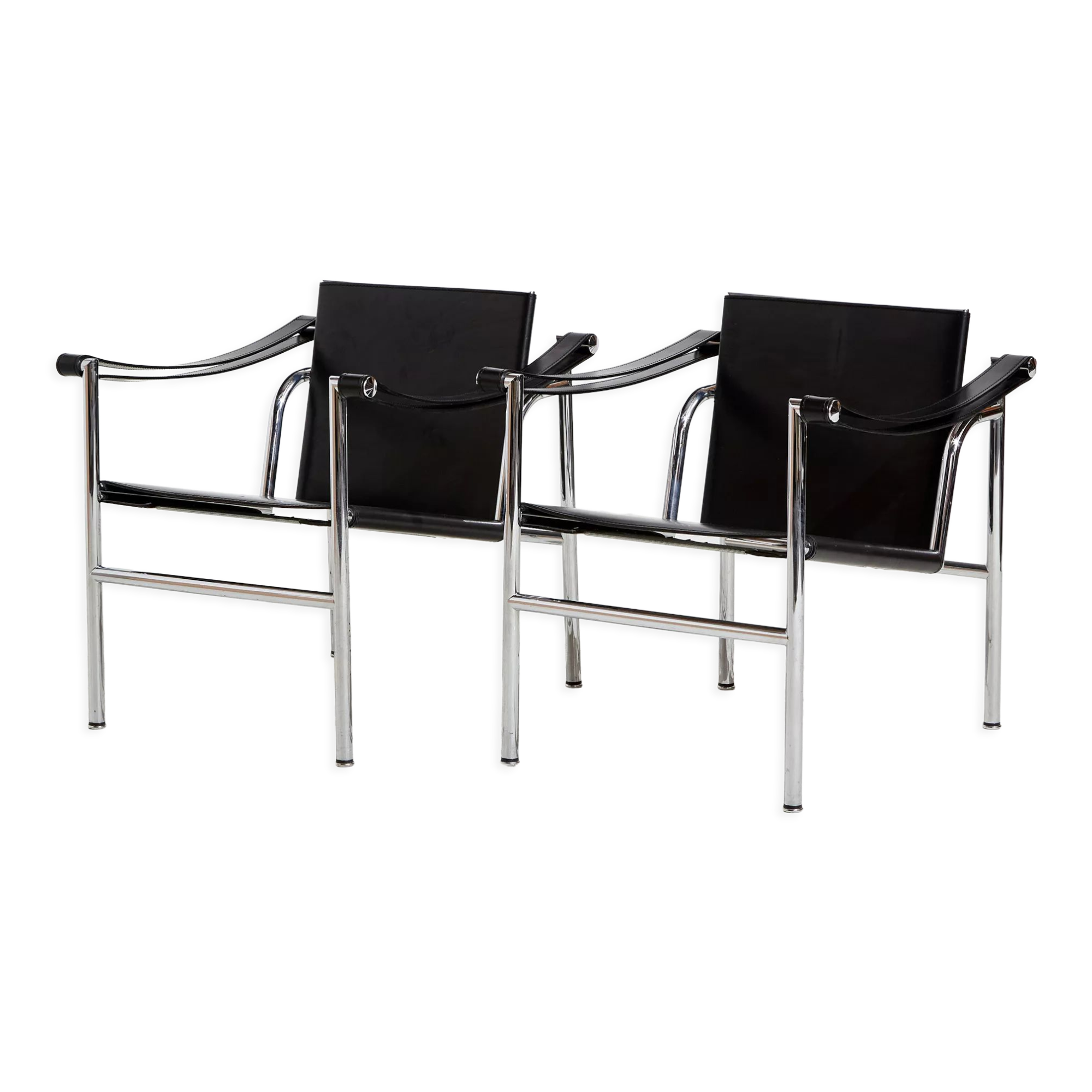 Lc1 leather armchair by le corbusier for cassina