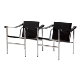 Lc1 leather armchair by le corbusier for cassina