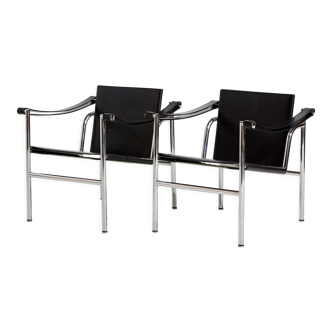 Lc1 leather armchair by le corbusier for cassina