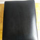 Modernist stool teak metal and black leatherette