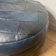 Blue Sède patchwork leather pouf