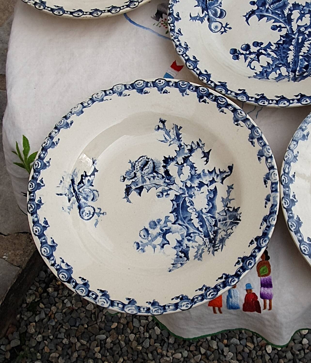 6 deep plates from Gien Chardon series