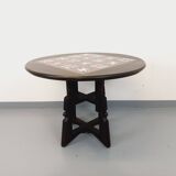 Table basse ronde modulable Guillerme et Chambron en chêne massif céramique