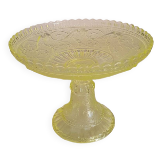 Portieux yellow glass compote bowl