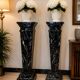 Important pair of Art Deco columns in black marble