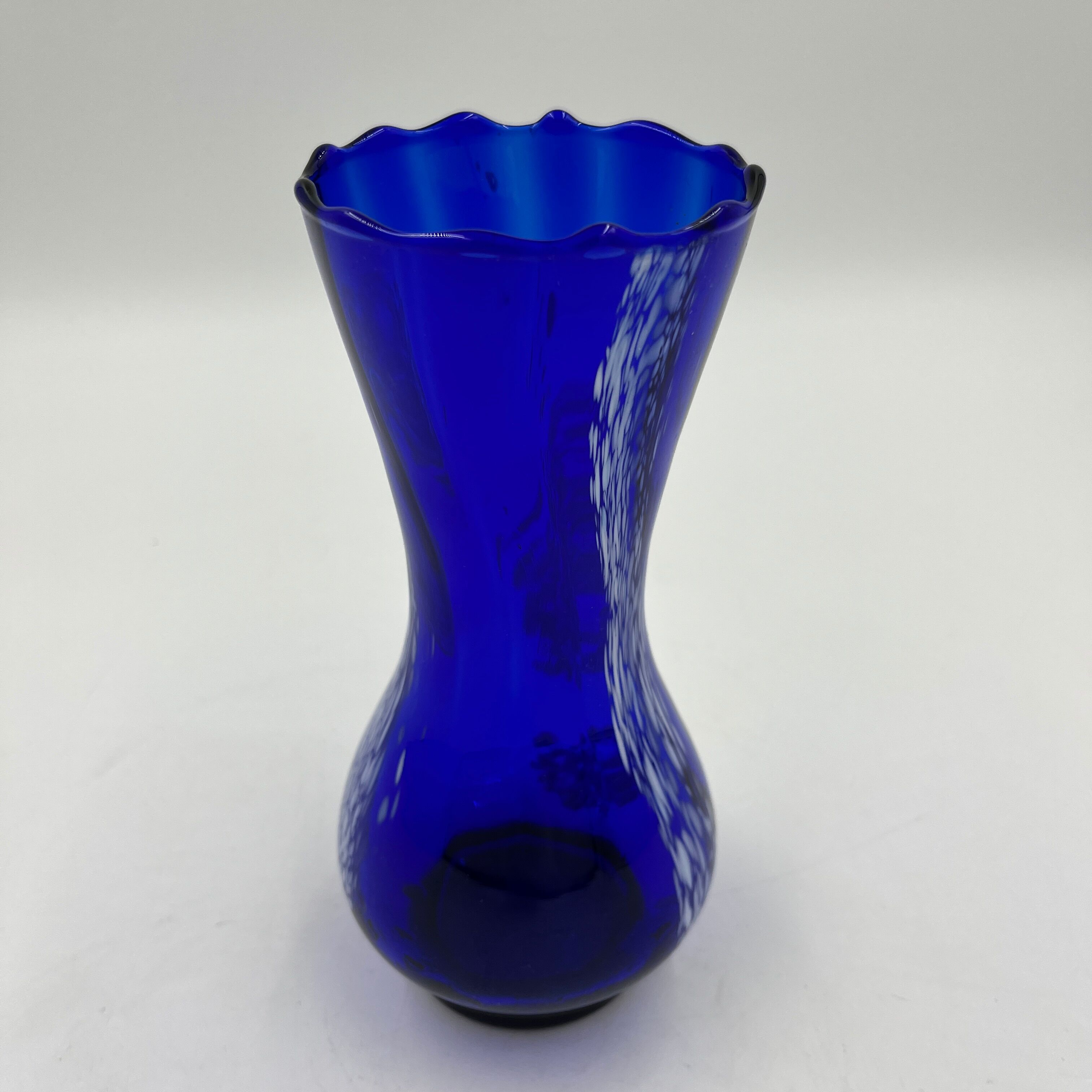Blue and white glass vase