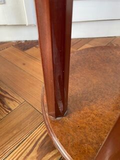 Pair of Art Deco bedside tables made of cedar magnifying glass