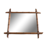 Mirror turned wood vintage bamboo