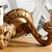 Pair of gilded wood sconces