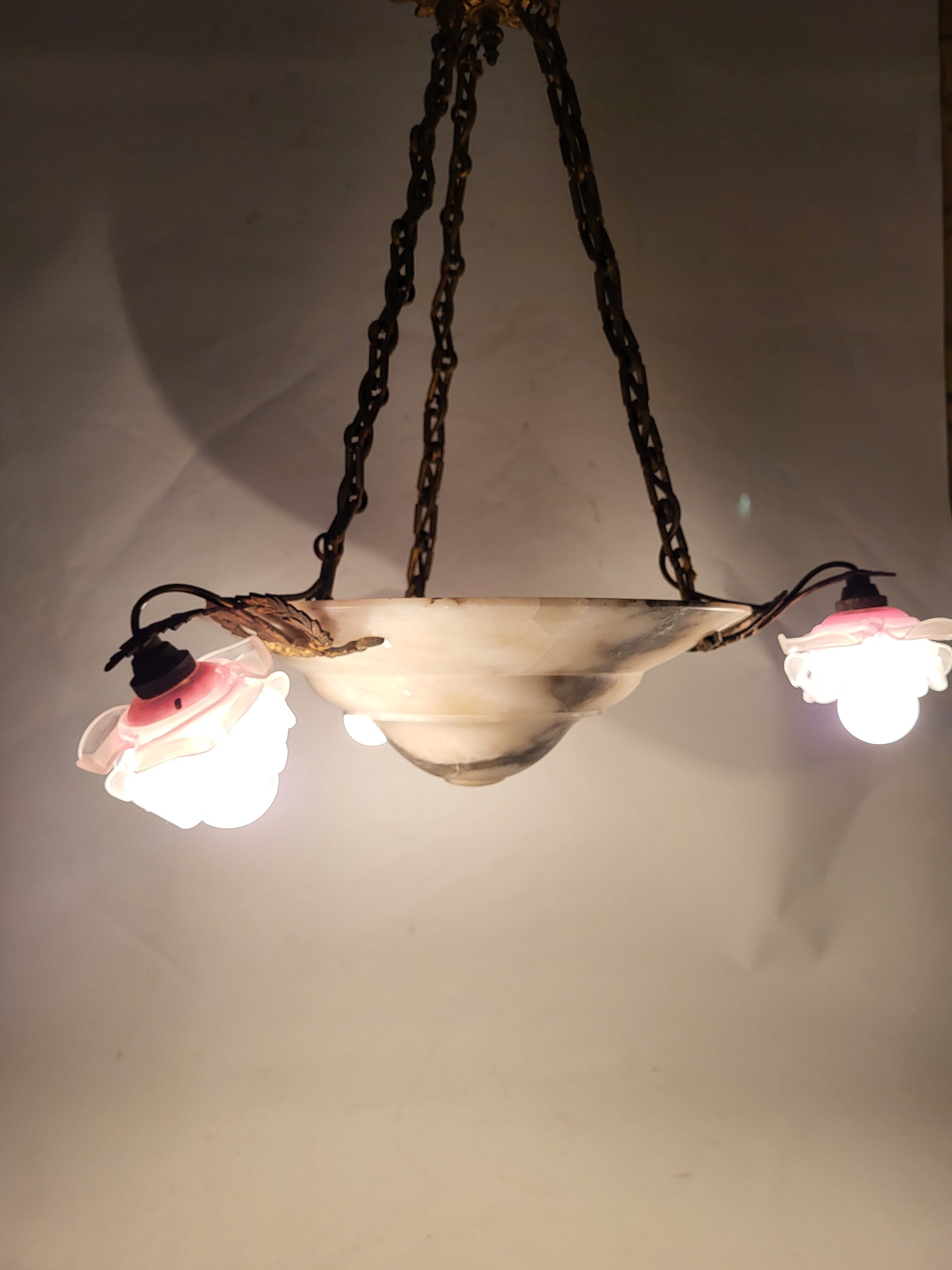 Art deco marble pendant chandelier