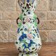 polychrome faience vase with relief floral decoration – 20th century