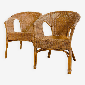 Rattan armchairs