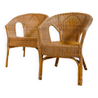 Rattan armchairs